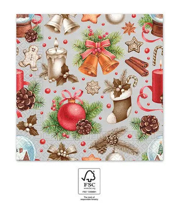 Коледа Xmas Gifts i napkin 20 части 33x33 см FSC