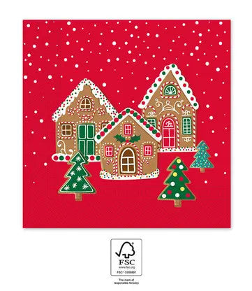 Коледа Gingerhouses i napkin 20 части 33x33 см FSC