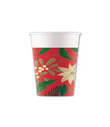 Коледа Holly Poinкомплектtia i paper cup 8 части 200 ml FSC