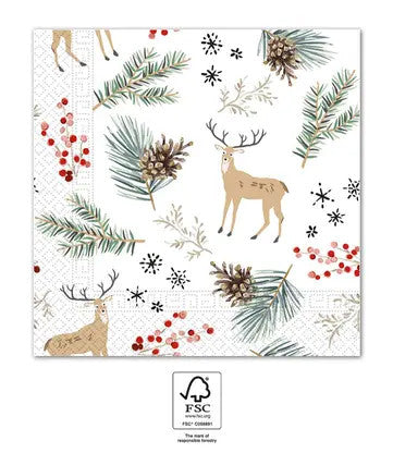 Коледа Forest Reindeers i napkin 20 части 33x33 см