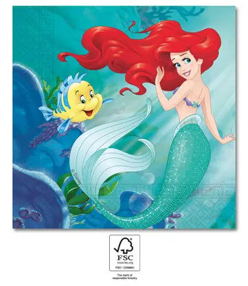 Дисни Принцеса Ariel Curious napkin pack of 20 33x33 см FSC