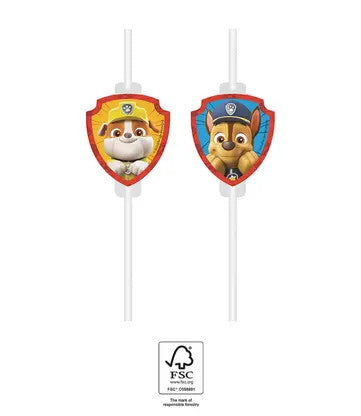 Пес патрул Rescue Heroes paper straw, комплект от 4 части FSC
