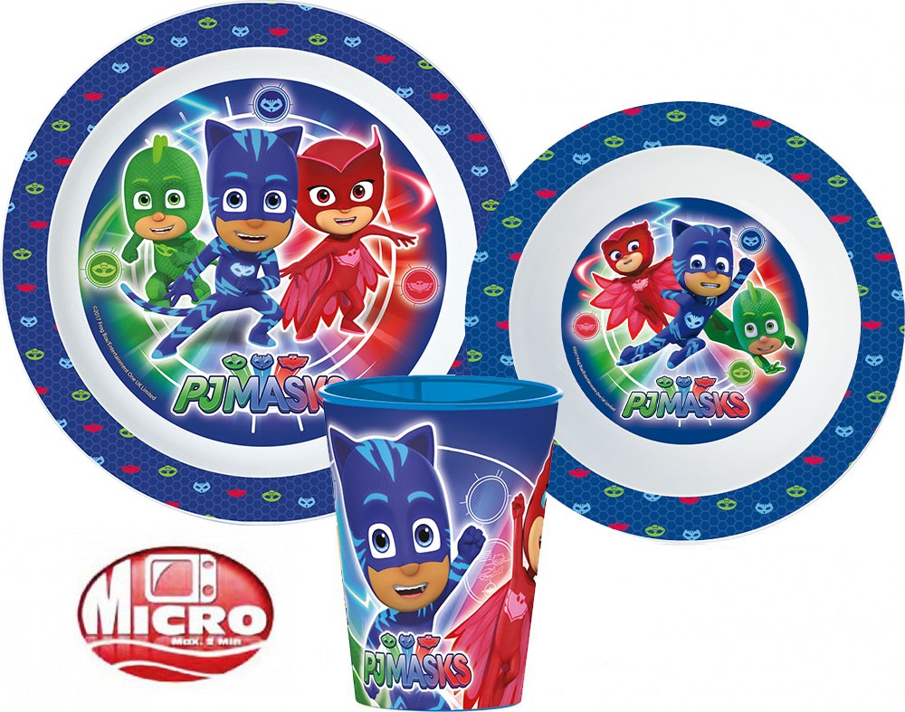 PJ Masks dinner комплект, micro plastic комплект, with cup 260 ml