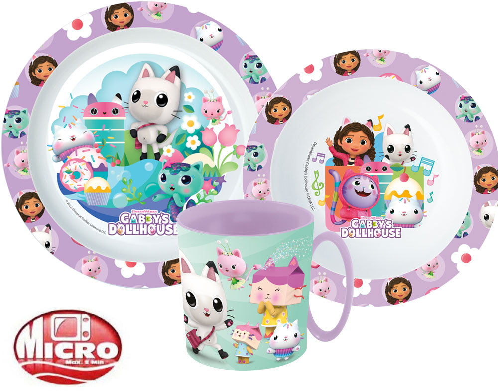 Куклената къща на Габи dinner комплект, micro plastic комплект with mug 350 ml