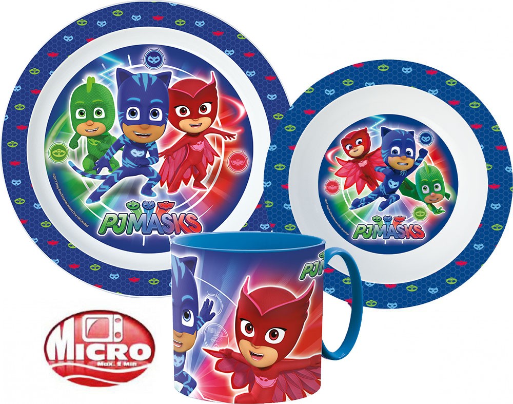 PJ Masks dinner комплект, micro plastic комплект with mug 265 ml