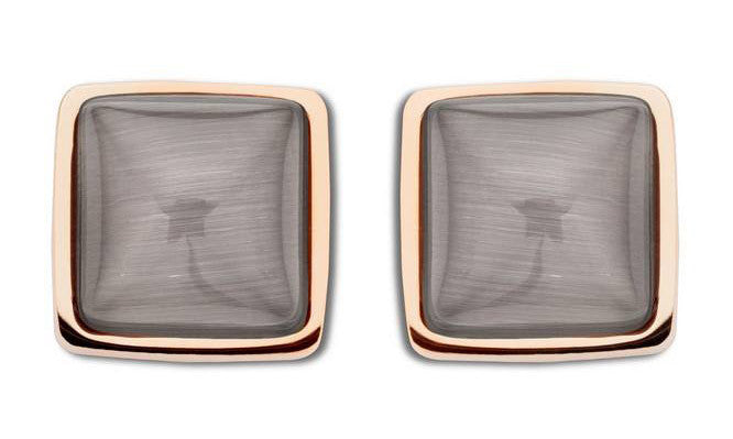 Виктория Роза златен coloчервен Обеци with кафяв gem