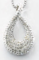 Виктория Сребро-coloчервен teardrop pendant with бял stones