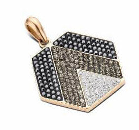 Виктория Роза G Coloчервен Черен and White Stone Pendant