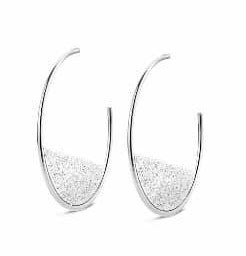 Виктория Сребро Patterned Обеци