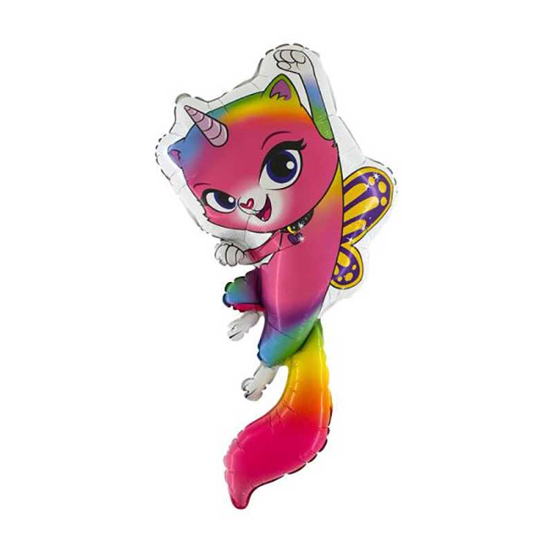 ФОЛИЕВ БАЛОН BUTTERFLY UNICORN KITTY / ПЪСТРО ПЕПЕРУДЕНО КОТЕ ЕДНОРОГ 102 см