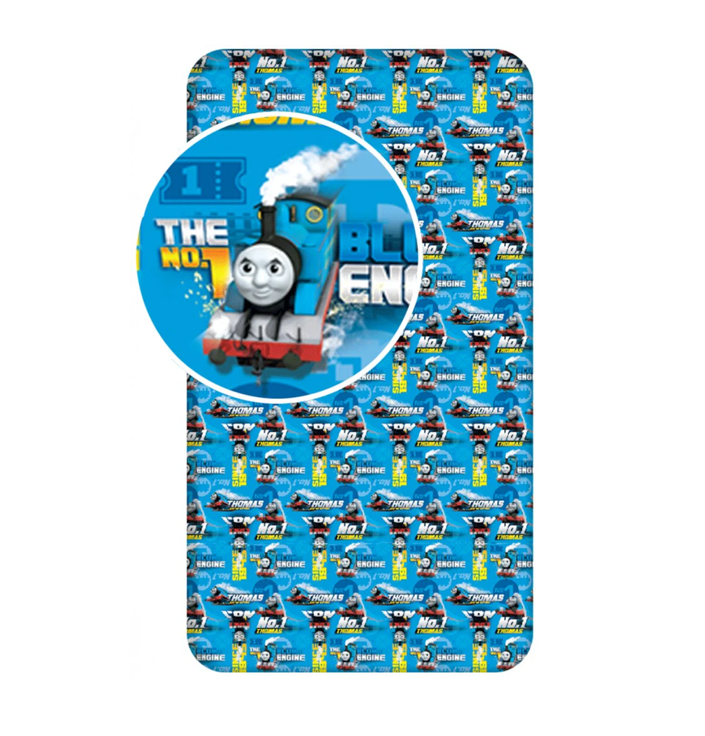 Чаршаф с ластик Влакчето Томас - Детско спално бельо за единично легло