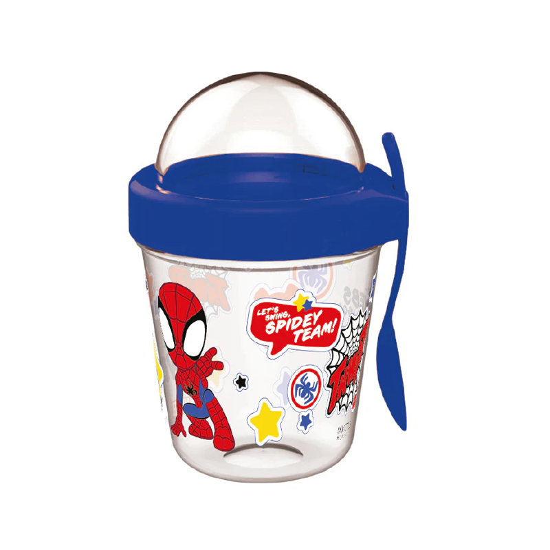 Спайдърмен Spidey cup with snack h er, lid and spoon 350 ml