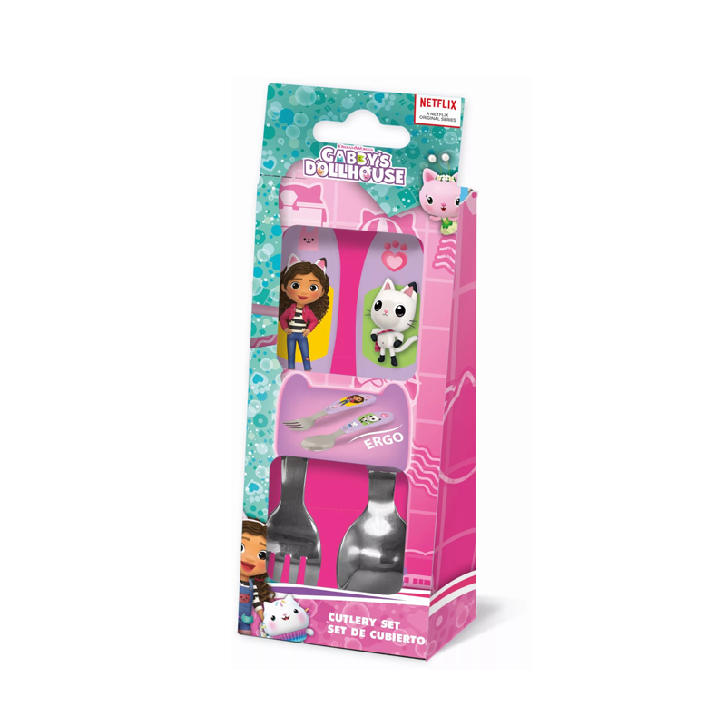 Комплект детски прибори за хранене - виличка и лъжичка Къщата за кукли на Габи Gabbys Dollhouse