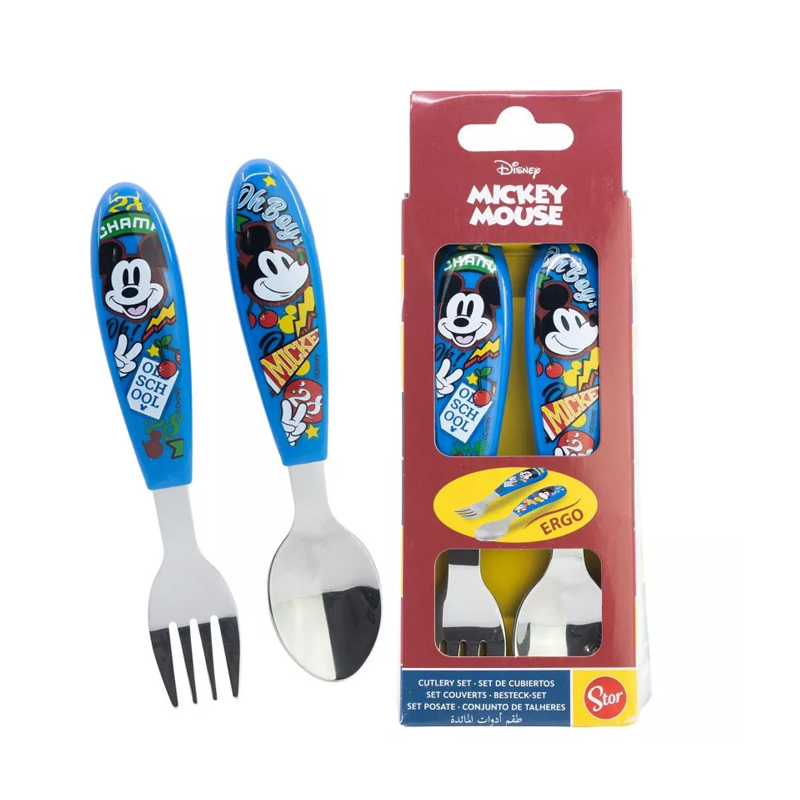 Комплект детски прибори за хранене - виличка и лъжичка Мики Маус Disney Mickey Mouse