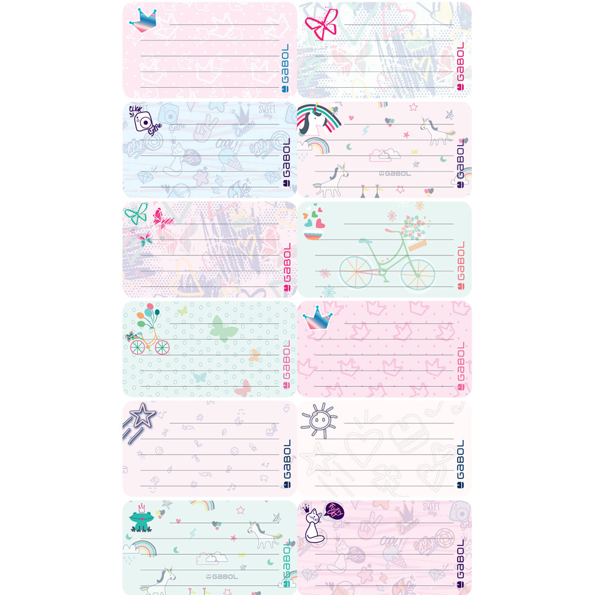 Самозалепващи етикети за учебници и тетрадки Gabol - Ученически пособия и консумативи