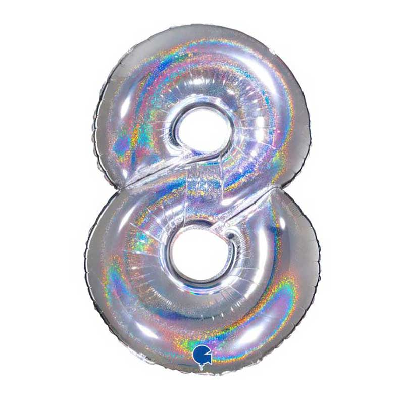 foliev balon 8 srebro gliter