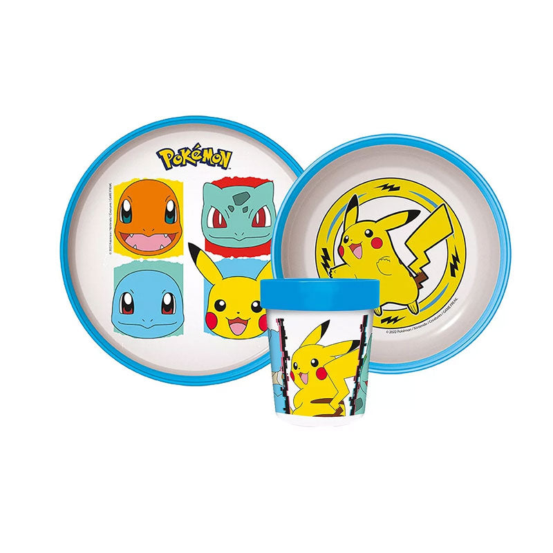Детски комплект за хранене Покемон - Аксесоари за деца чаша чиния и купичка Pokemon