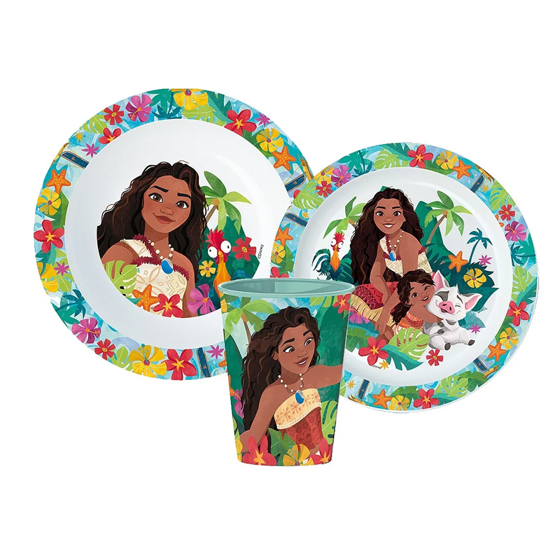 Комплект за хранене Смелата Ваяна Моана - Детски аксесоари за хранене чиния чаша и купичка