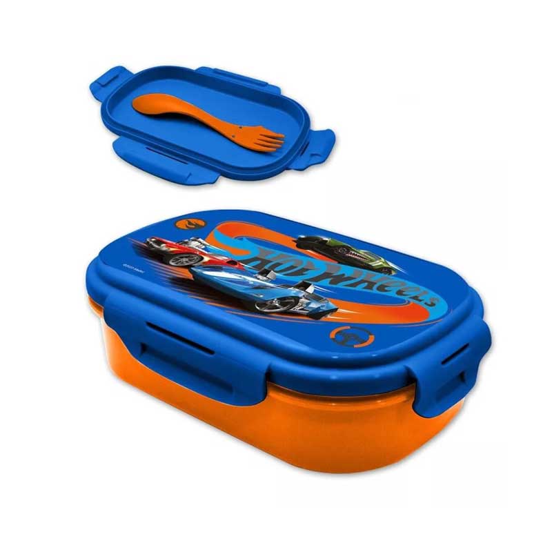 Кутия за храна с прибори Hot wheels - Детски аксесоари за хранене и прибори