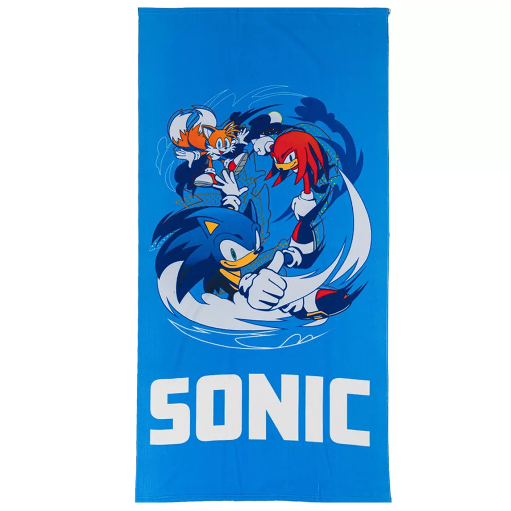 Плажна кърпа Таралежът Соник - Детски хавлии и аксесоари за плаж Sonic