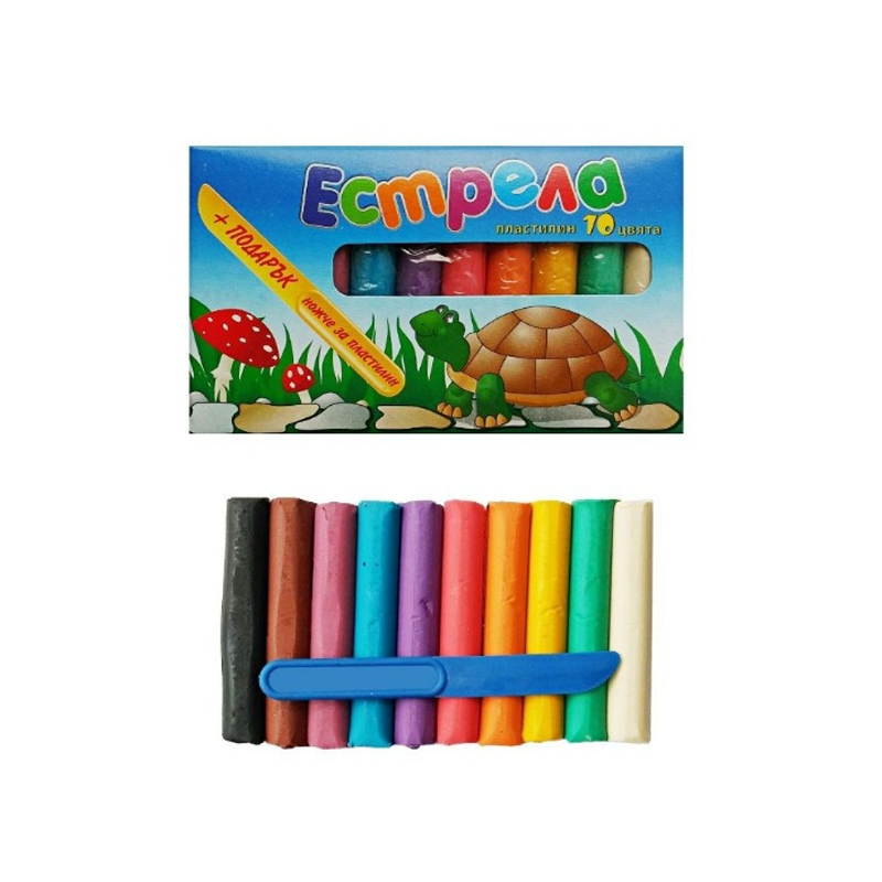 Пластилин за моделиране Естрела и нож за пластилин - Ученически пособия и арт и крафт материали