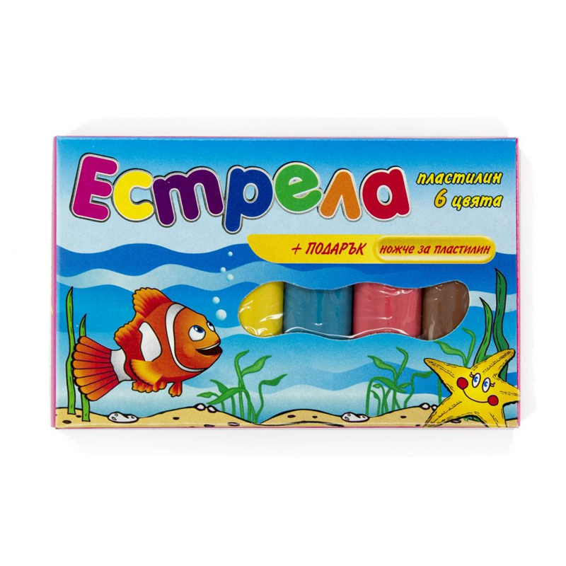Пластилин за моделиране Естрела и нож за пластилин - Ученически пособия и арт и крафт материали
