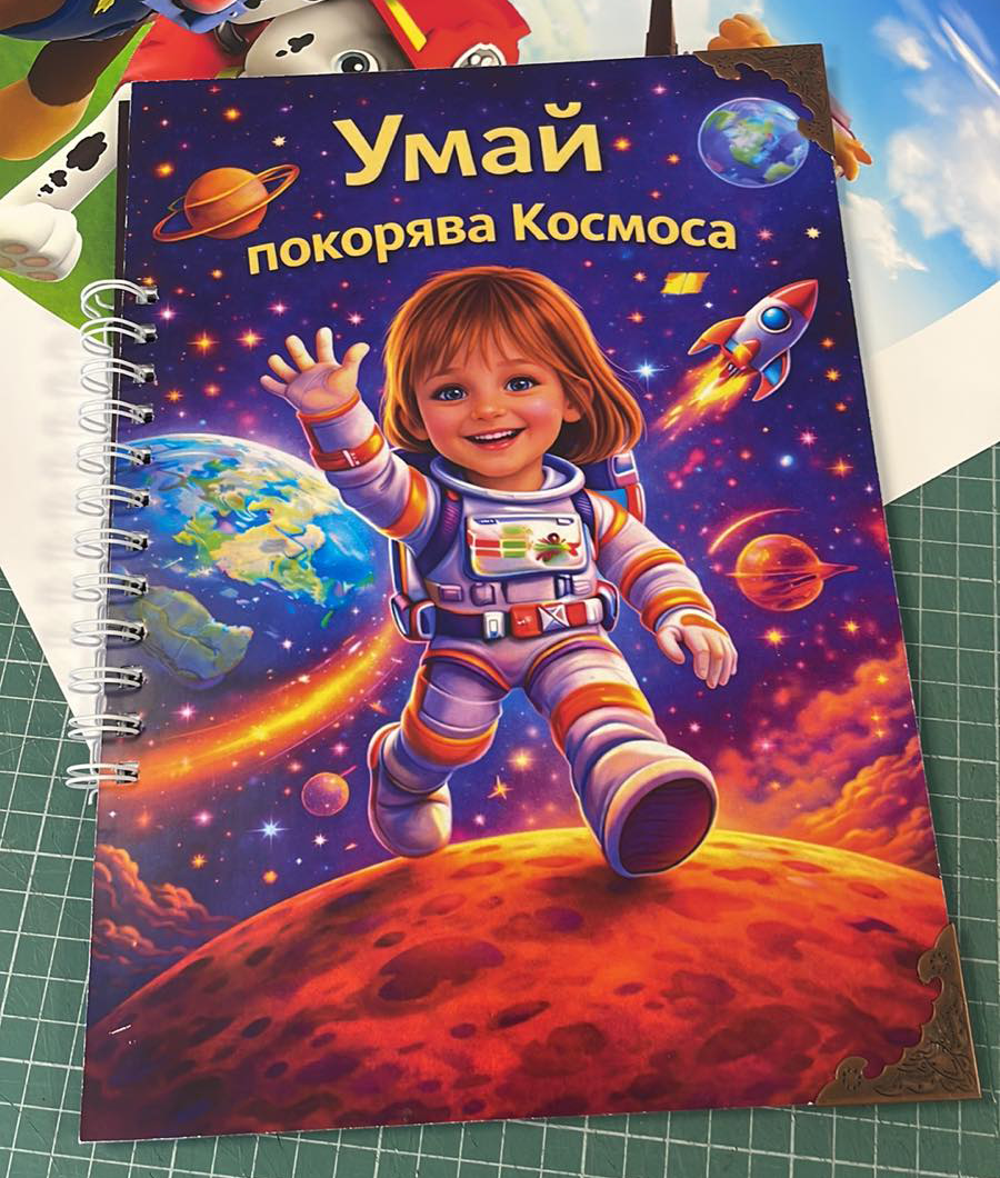 personalizirana detska kniga sazdadena po snimka i tema kosmos