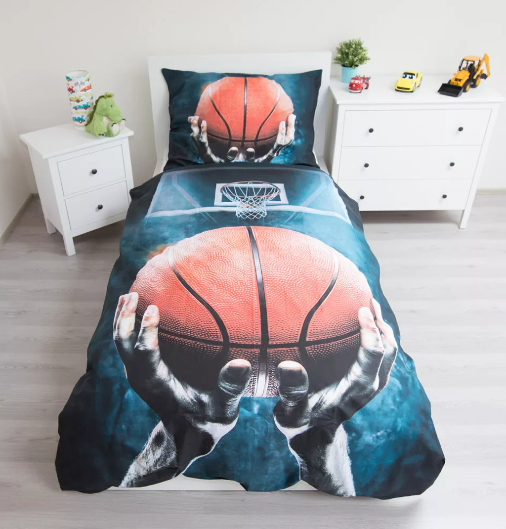 spalen komplekt Basketball za momche - Detsko spalno belio za edinichno leglo