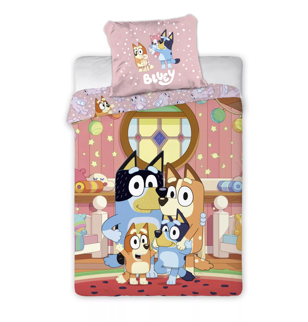 Детски Спален Комплект Блуи Bluey - Спално бельо за детско легло и кошара