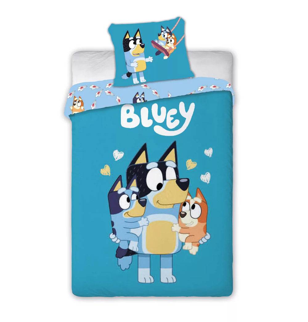 Детски Спален Комплект Блуи Bluey - Спално бельо за детско легло и кошара