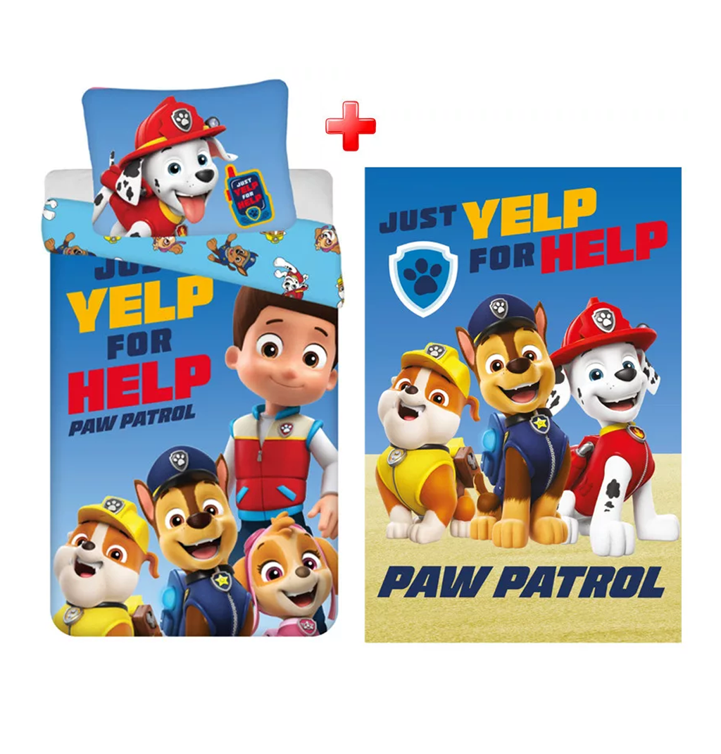 Спален комплект и одеяло Пес патрул - детско спално бельо Paw Patrol