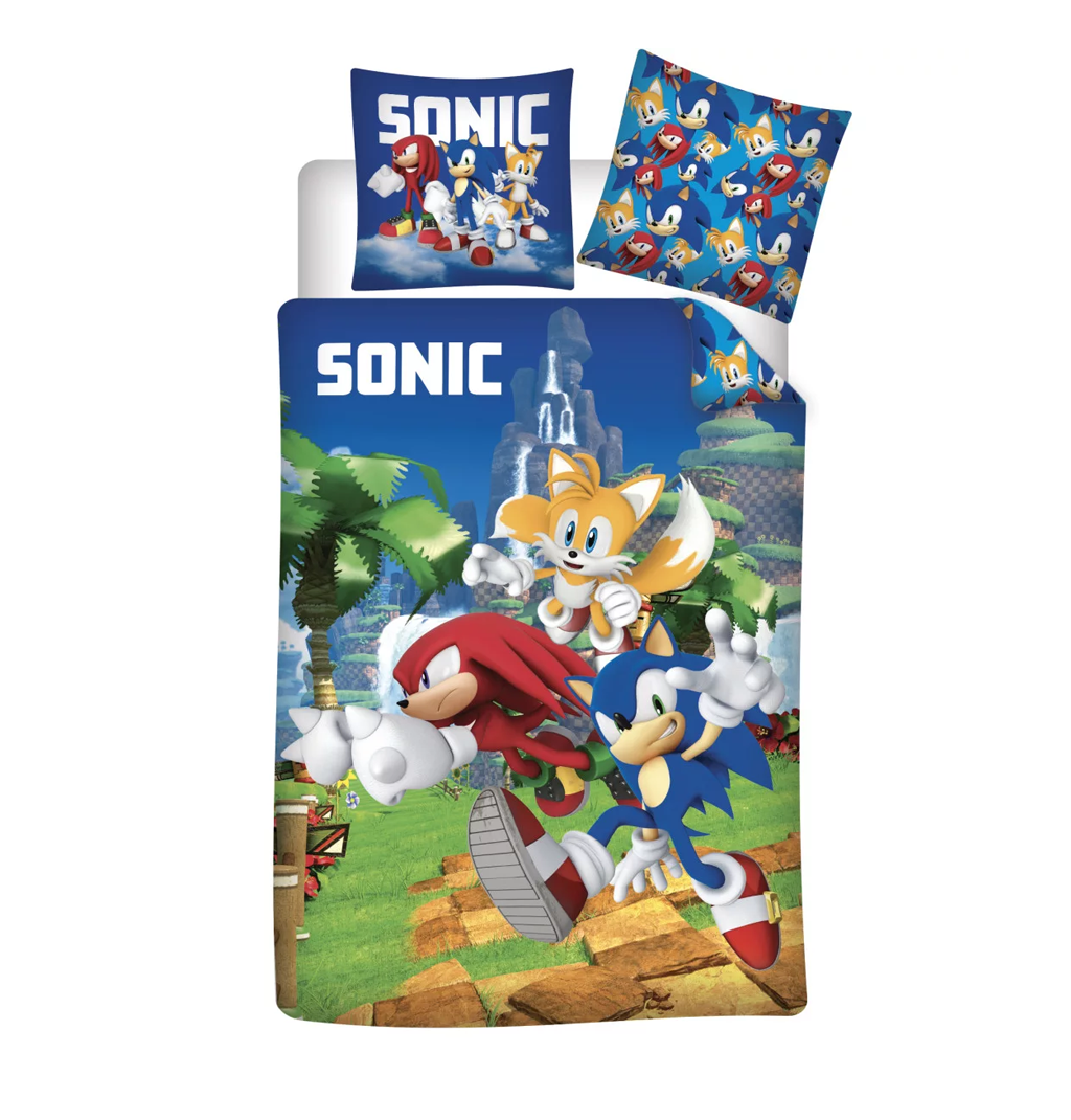 Спален комплект Таралежът Соник - Детско спално бельо за единично легло Sonic