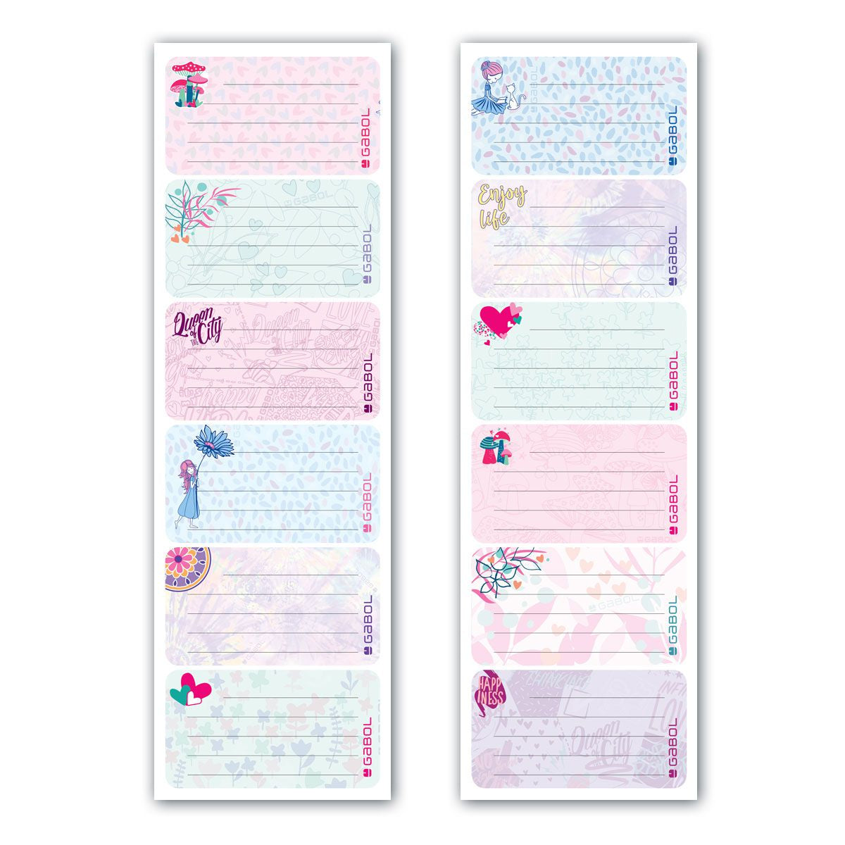 Етикети за учебници и тетрадки Gabol - Ученически пособия и консумативи