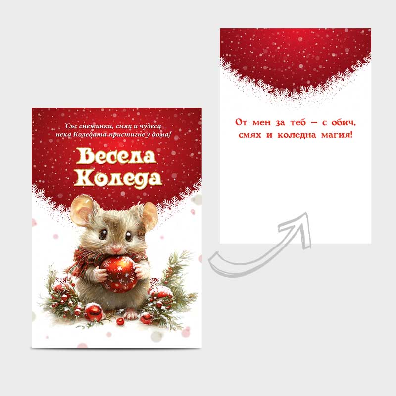 Koledna kartichka s plik - party aksesoari pokani i kartichki