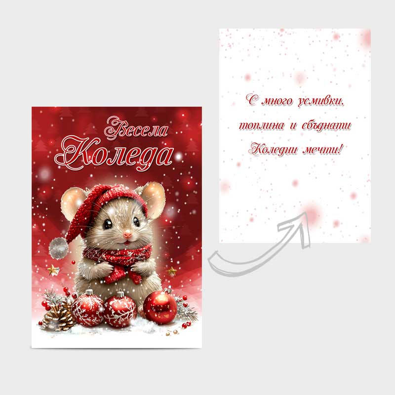 Koledna kartichka s plik - party aksesoari pokani i kartichki