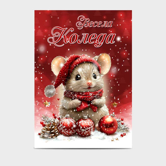 Коледна картичка с плик - Парти аксесоари покани и картички