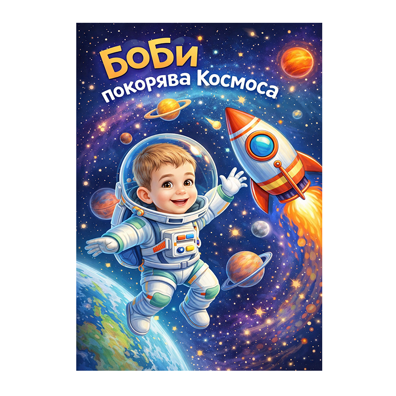 персонализиран подарък за дете с негова снимка и любима тема