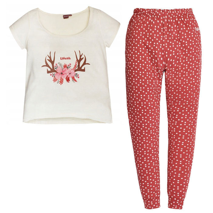 Ушуая Tiny Цветеs Reindeer Жени's Pajamas XXL