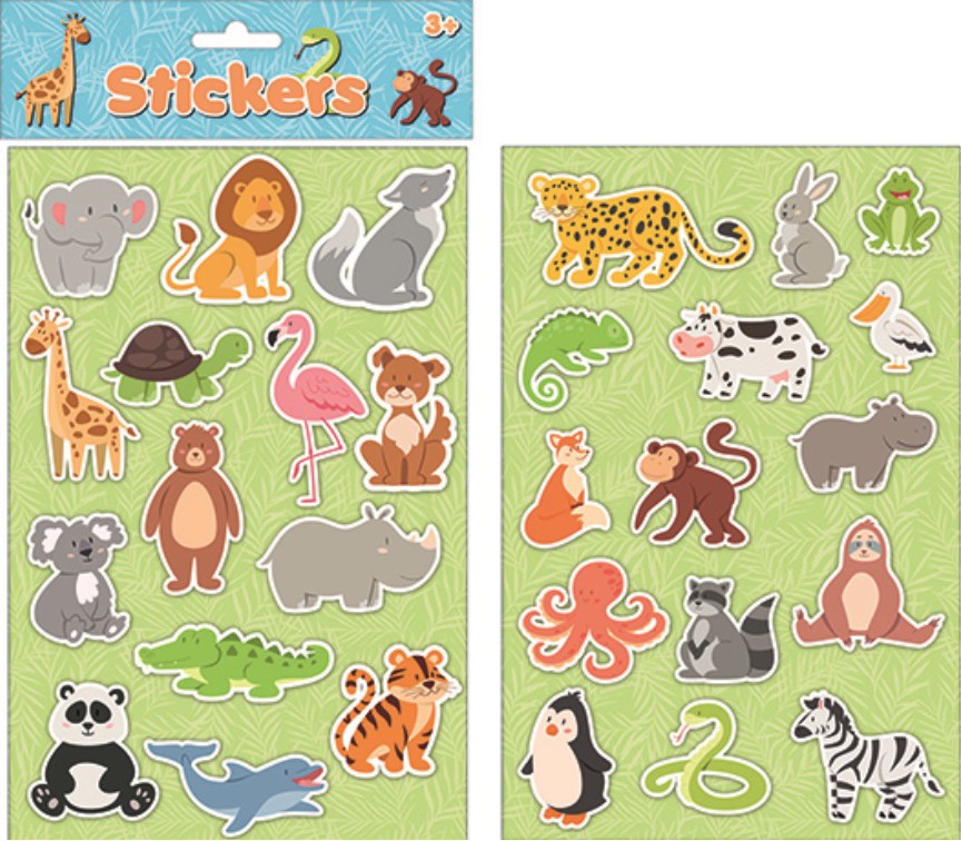 Животни puffy sticker комплект
