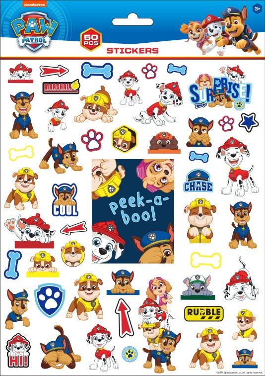 Пес патрул 50-части bubble sticker комплект