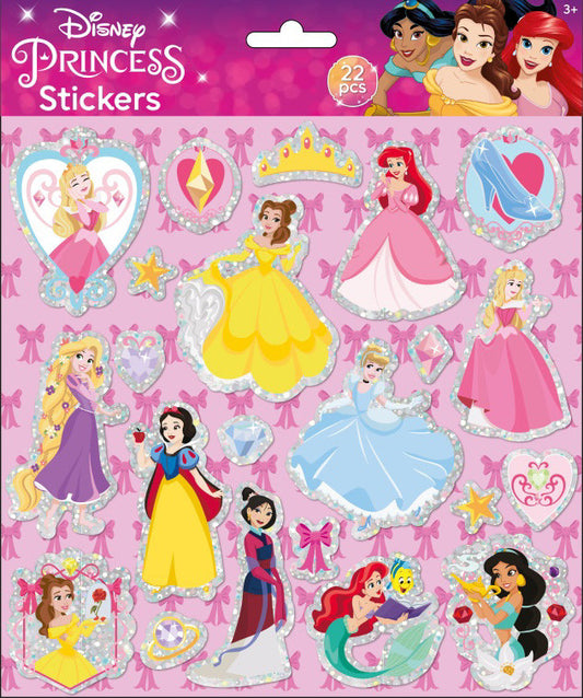 Дисни Принцеса puffy foam sticker with сребърен декорация