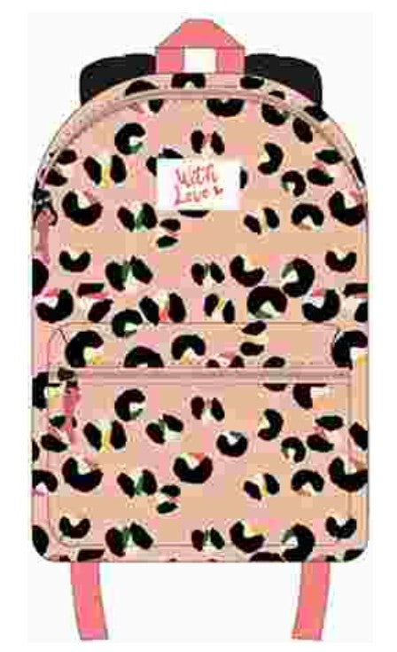 Цвят Леопард Обичам те patterned bag, Раница 43 см