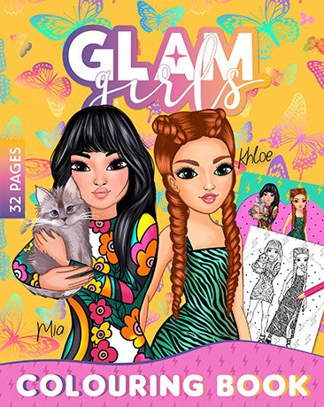 Girl Power Glam Girls Mia, Khloe coloring book 32 pages