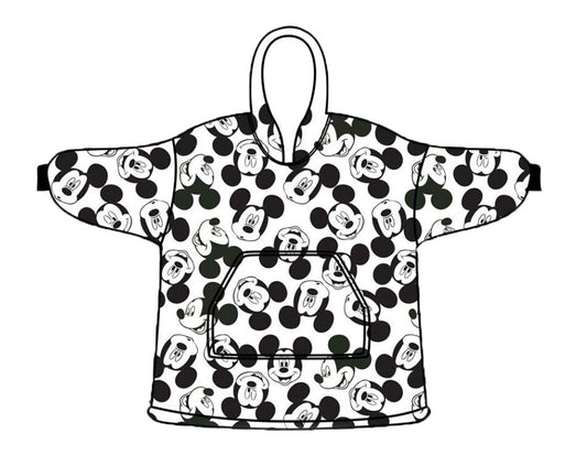 Дисни Мики  Черен adult pull-over plush fleece blanket, poncho
