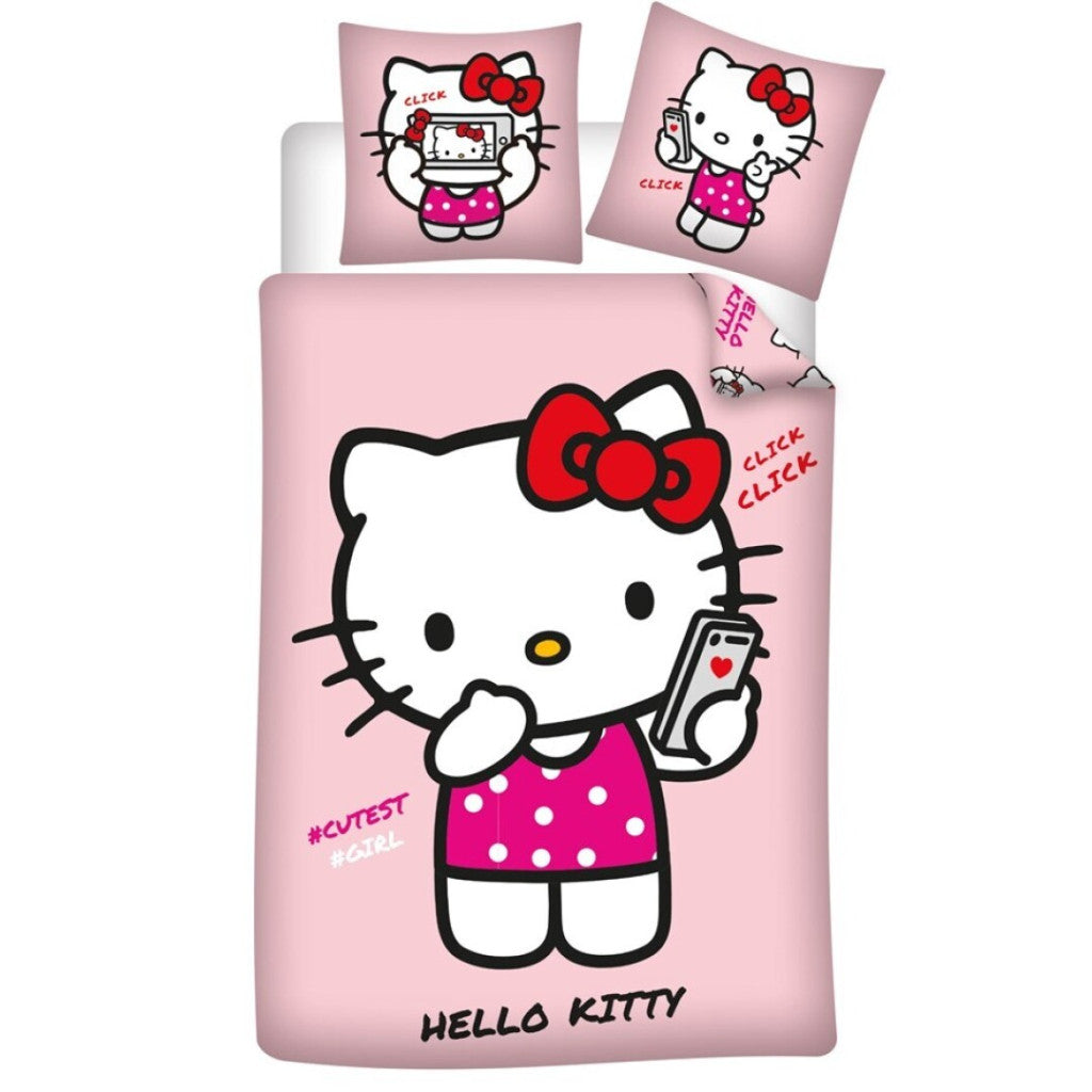 Здравей Кити Cutest Girl bedding комплект 140?Ч200см, 65x65 см
