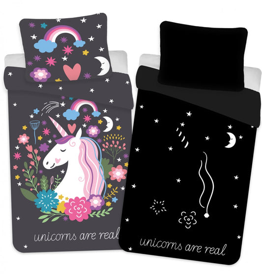 Еднорог Glow in the Dark Bedding комплект 140?Ч200см, 60x63 см