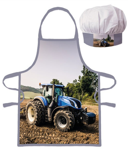 Трактор Син детски apron комплект от две части