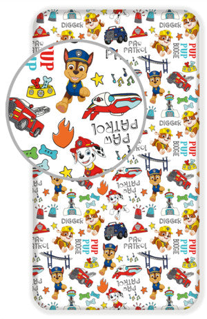 spalno belio charshaf s lastik paw patrol pes patrul