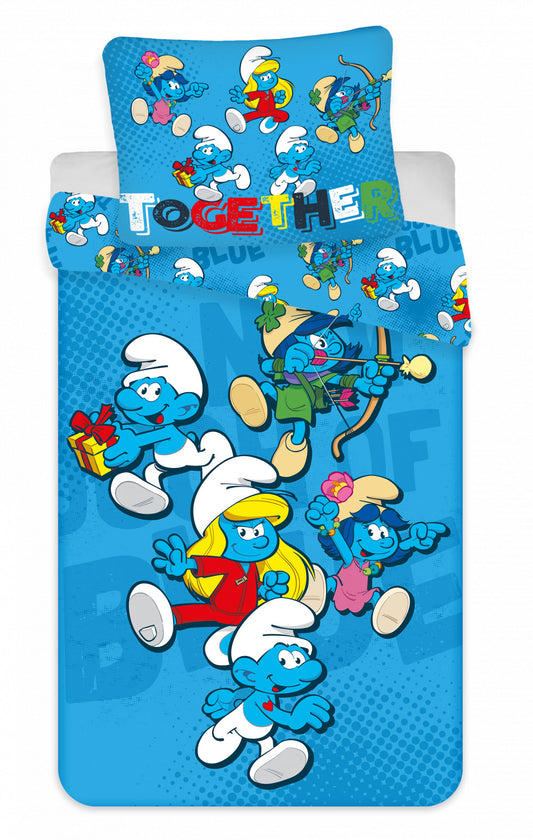 Смърфове Together детски Bedding комплект 100?Ч135 см, 40?Ч60 см