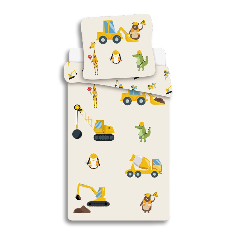 Construction Животни детски  bedding комплект 100?Ч135см, 40?Ч60см